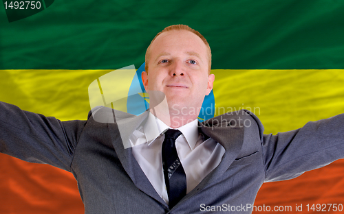 Image of happy businessman because of profitable investment in ethiopia s