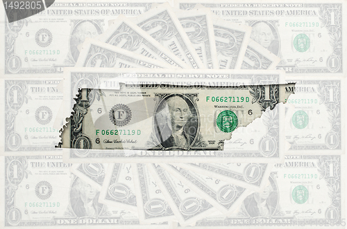 Image of Outline map of tennessee with transparent american dollar bankno