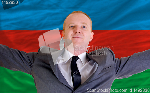 Image of happy businessman because of profitable investment in azerbaijan