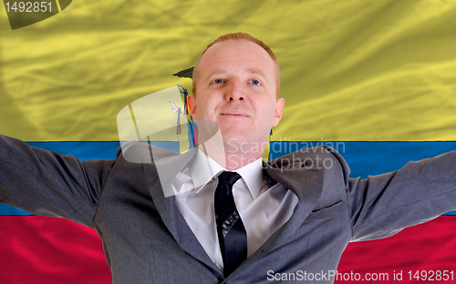 Image of happy businessman because of profitable investment in ecuador st