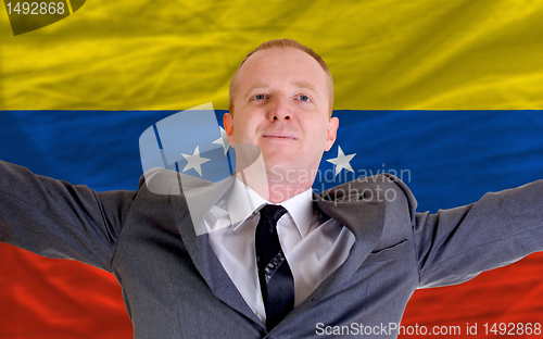 Image of happy businessman because of profitable investment in venezuela 