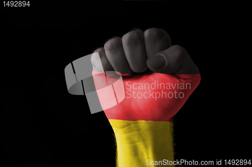 Image of Fist painted in colors of germany flag