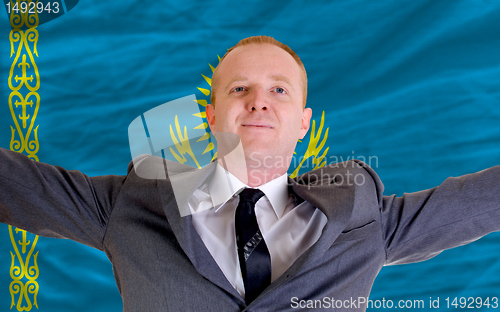 Image of happy businessman because of profitable investment in kazakhstan