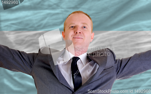 Image of happy businessman because of profitable investment in argentina