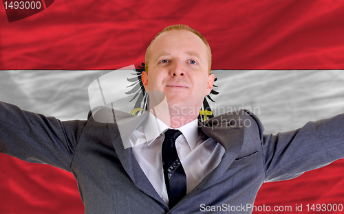 Image of happy businessman because of profitable investment in austria