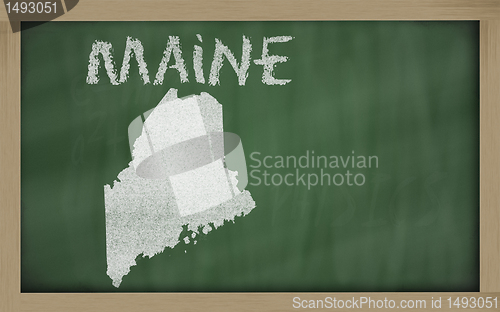 Image of outline map of maryland on blackboard 