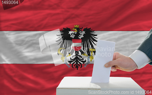 Image of man voting on elections in austria