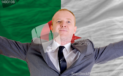 Image of happy businessman because of profitable investment in algeria