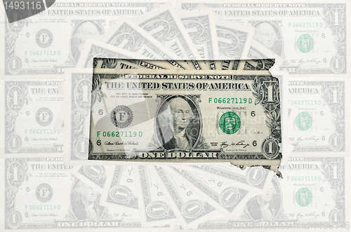 Image of Outline map of south dakota with transparent american dollar ban