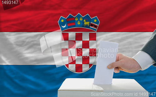 Image of man voting on elections in croatia