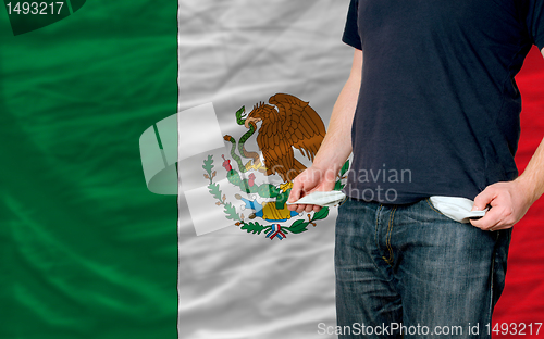 Image of recession impact on young man and society in mexico