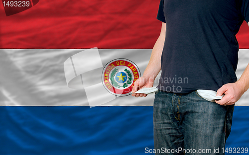 Image of recession impact on young man and society in paraguay