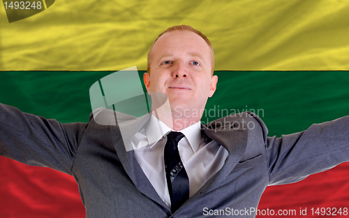 Image of happy businessman because of profitable investment in lithuania 