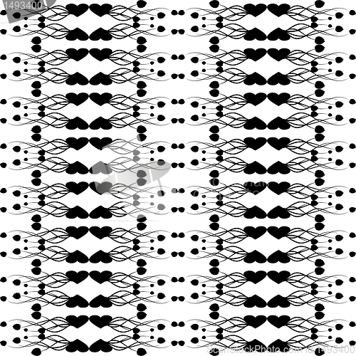 Image of Seamless floral and heart pattern