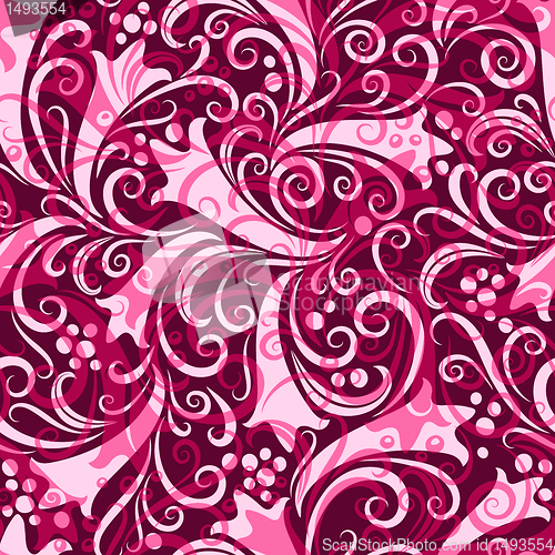 Image of Purple seamless floral pattern