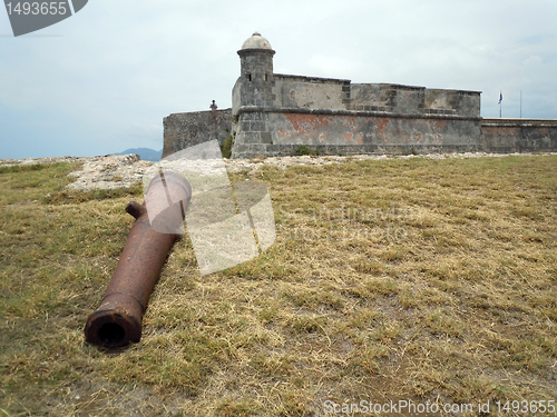 Image of Rusty gun and fortress