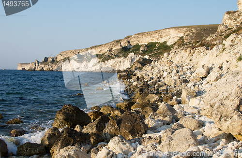 Image of rocky coastline of the Black sea