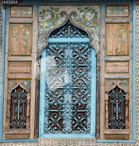 Image of Old Tunisian window with classical Arab ornaments