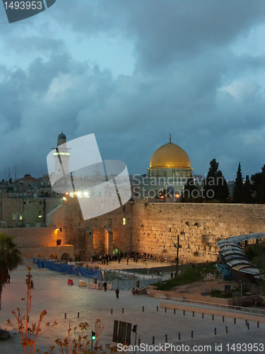 Image of jerusalem old city at evening