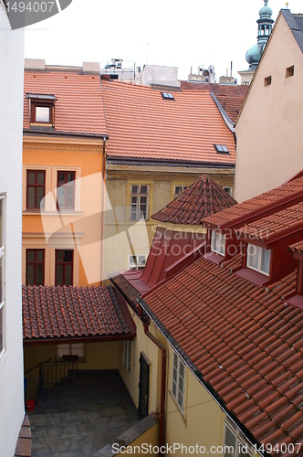 Image of Prague street and roofs