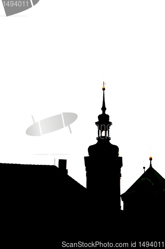 Image of silhouette of prague church