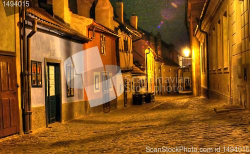 Image of Prague street at night