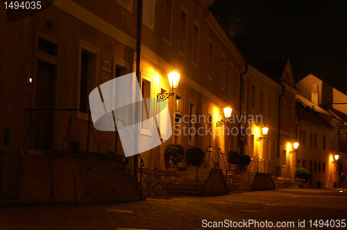 Image of Prague street at night