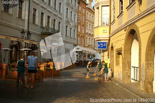 Image of Prague square at morning