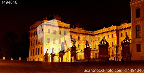 Image of Prague president palace at night