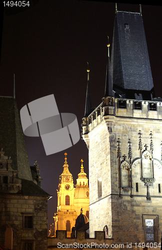 Image of Prague street at night