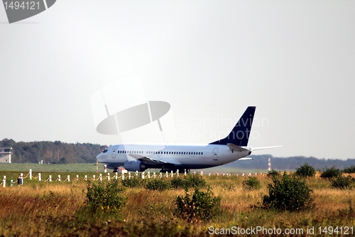 Image of plain aircraft on the airport