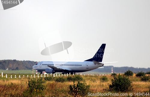 Image of plain aircraft on the airport