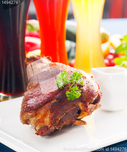 Image of original German BBQ pork  knuckle