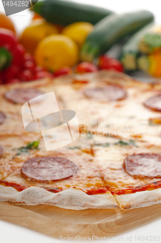 Image of Italian original thin crust  pepperoni pizza