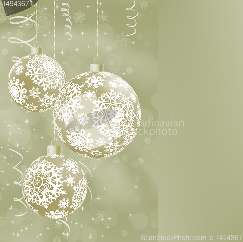 Image of Elegant Christmas balls on abstract . EPS 8