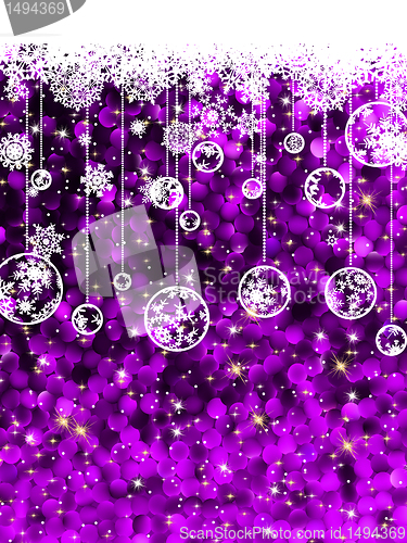 Image of Christmas card, cute misaic dot in purple. EPS 8