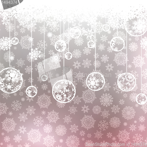 Image of Christmas background with snowflakes. EPS 8