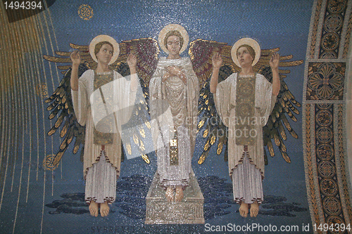 Image of Angels, mosaic, Mount Tabor, Basilica of the Transfiguration