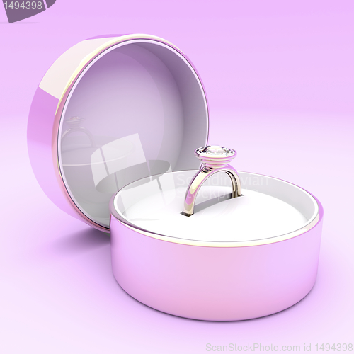 Image of Pink gold diamond ring
