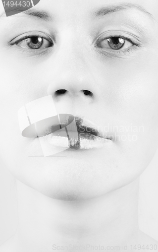 Image of Conceptual makeup on a young girl with white skin
