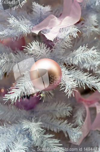 Image of Beautiful Christmas background with white tree