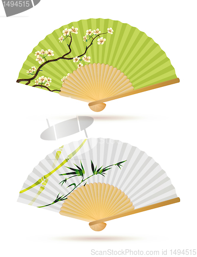 Image of two japanese folding fans 