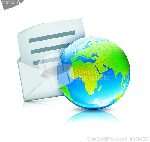 Image of glossy earth map globe