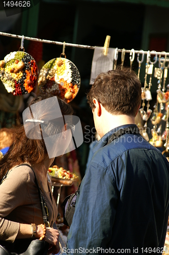 Image of tourists in tel aviv market