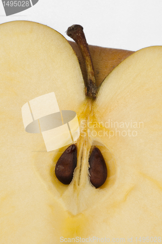 Image of Cut apple closeup background