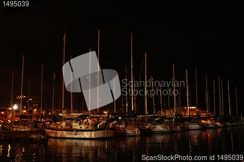 Image of nigth port - yachts