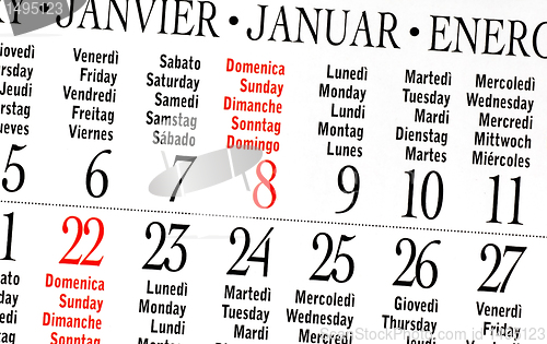 Image of Calendar of January 2012