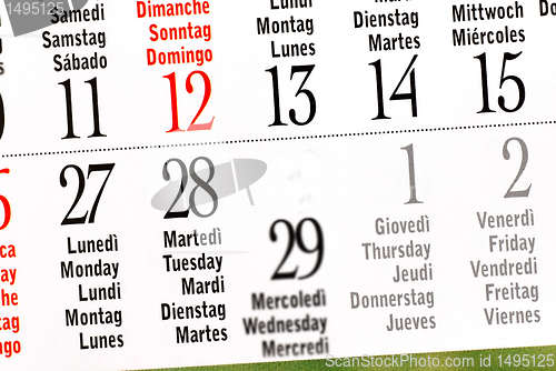 Image of Calendar of leap year, February