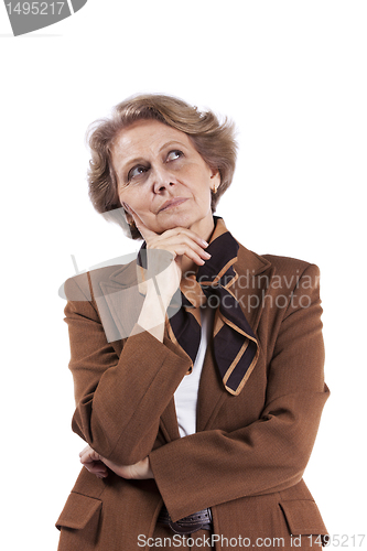 Image of Senior businesswoman thinking