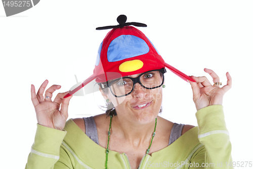 Image of Woman with a funny hat